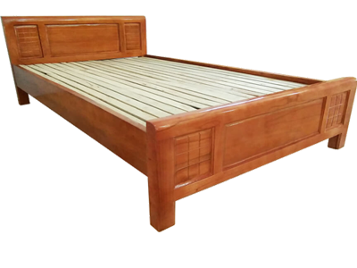 Giường ngủ gỗ sồi 1m2 màu cánh gián