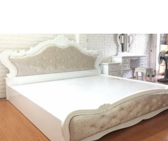 Giường ngủ tân cổ điển 1m6 gỗ mdf màu trắng