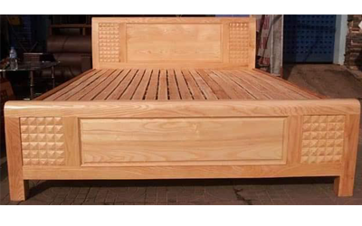 Giường ngủ 1m6 gỗ sồi màu cánh gián