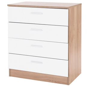 Tủ ngăn kéo gỗ ép rộng 60 cm màu xoan và trắng